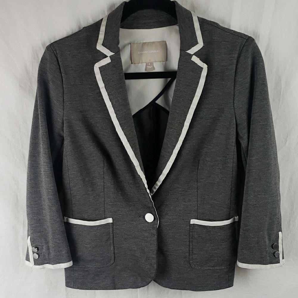 Banana Republic Women's 4 Grey & White Blazer